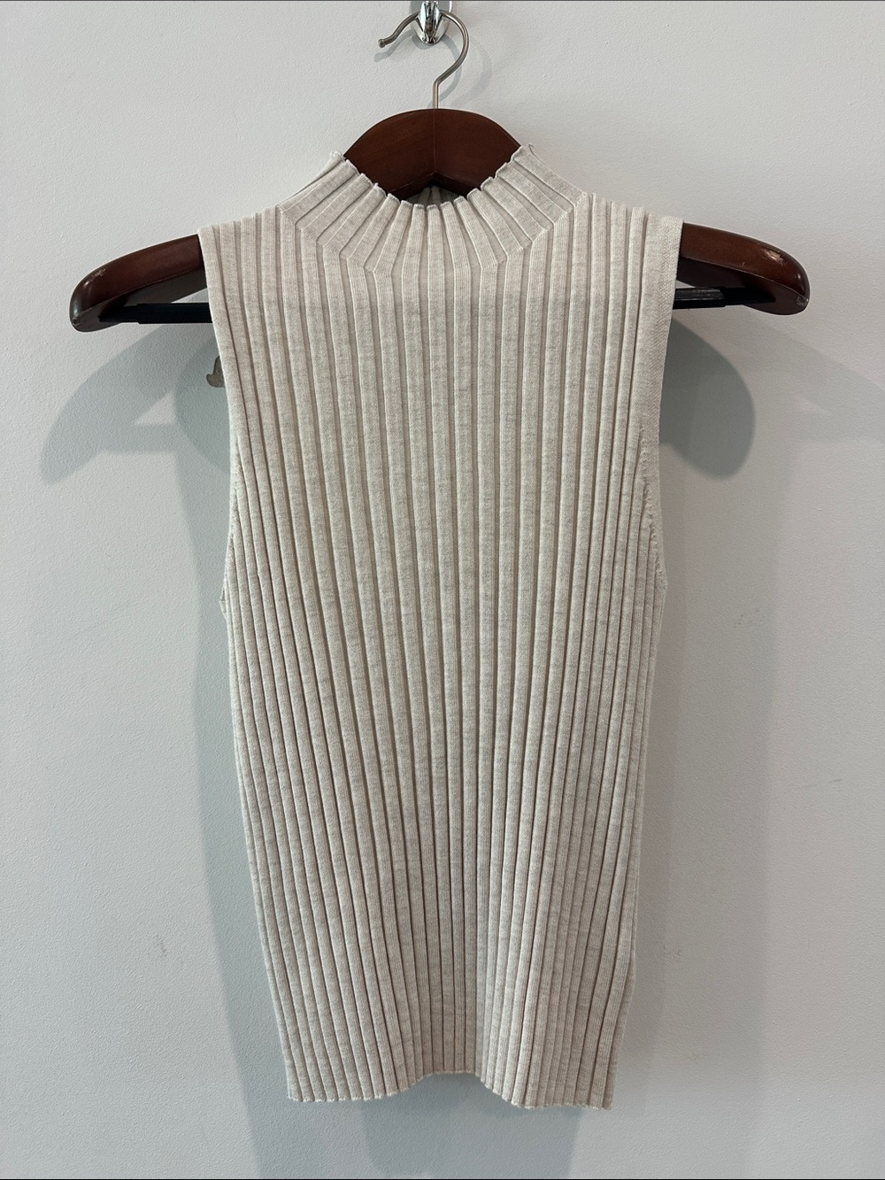 a new day Ribbed Mock Neck Sleeveless Top — Cream